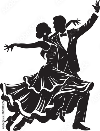 Elegant Ballroom Dancers Silhouette