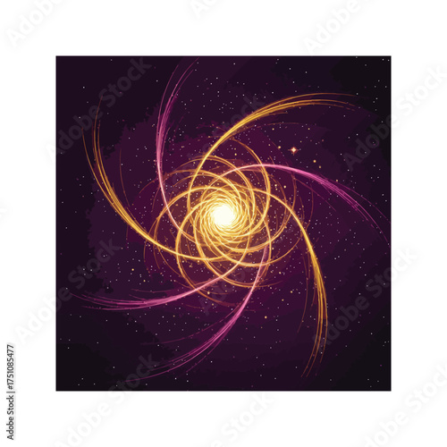 Wallpaper Mural Blue fractal light wave pattern and glowing star decoration abstract space background for text Torontodigital.ca