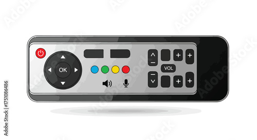 Sleek Device Control Interface: A Modern Remote Control Design for Seamless Multimedia Navigation and User Experience