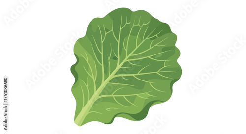 A Digitally Illustrated Leaf with Intricate Veins and Vibrant Green Hue for Natural Design Inspiration