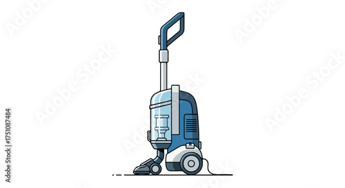 Stylized Carpet Cleaner Illustration Depicting Modern Home Appliance for Enhanced Floor Cleaning and Maintenance in Residential Spaces