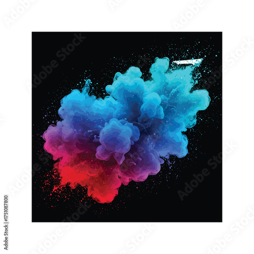 Wallpaper Mural Abstract watercolor colorful smoke explosion pattern with clouds and ink splash design Torontodigital.ca