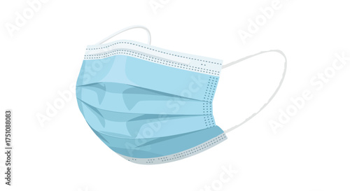 Protective barrier: A blue surgical face mask illustration for disease prevention and healthcare practices during viral outbreaks or health