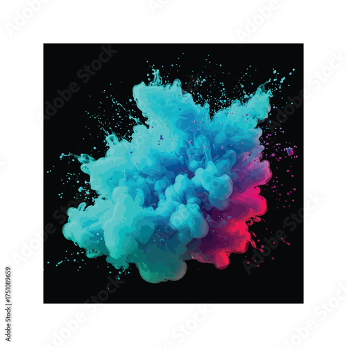 Wallpaper Mural Abstract colorful watercolor paint explosion design with light cloud texture effect Torontodigital.ca