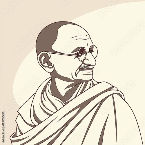Mahatma Gandhi portrait in sepia tones India history