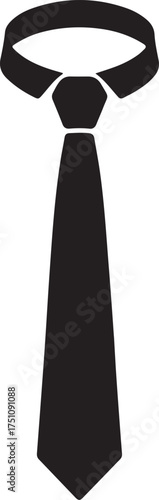 Black tie isolated on white background