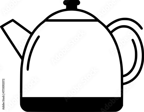 tea kettle kitchenware vector on transparent background for web and graphic design
