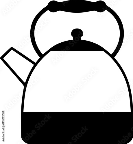 tea kettle kitchenware vector on transparent background for web and graphic design
