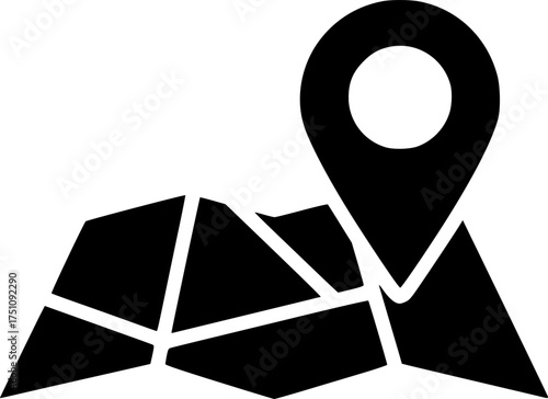 map location with pin on transparent background for web and graphic design
