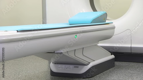 Computed axial tomography (CAT). CT scanner. Medical examination using a modern CT scanner in a modern hospital.