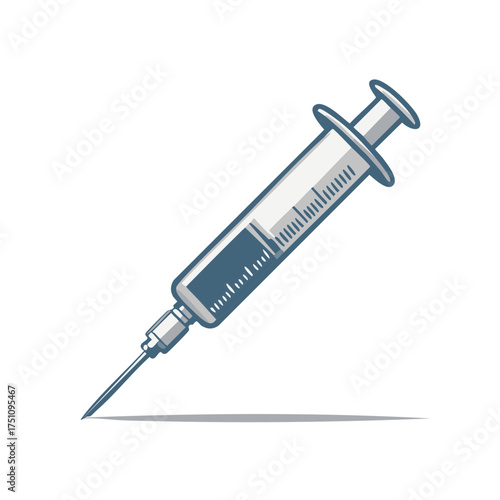 Healthcare medical syringe illustration for injection, vaccination, and drug delivery