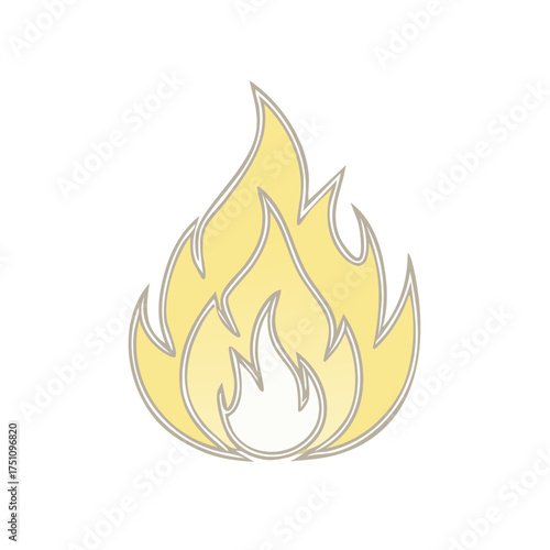 Stylized Yellow Flames Graphic Illustration for Symbolism or Backgrounds