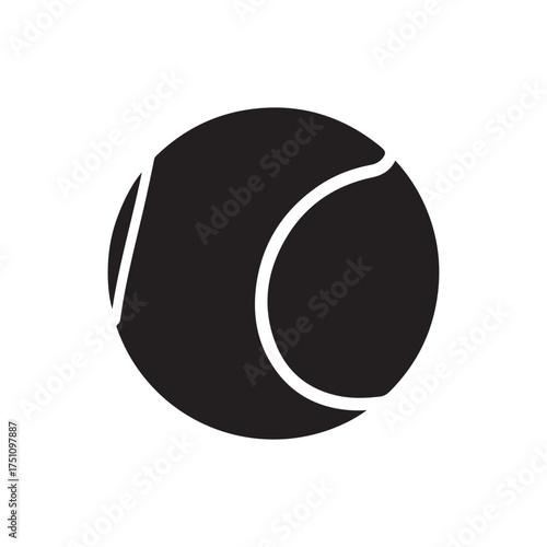 Tennis ball silhouette vector flat illustration design on white background