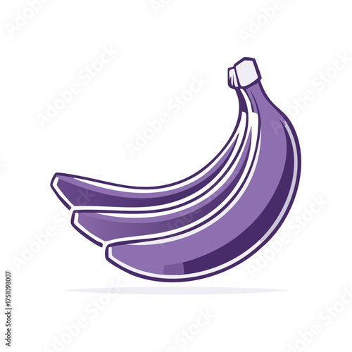 A stylish purple banana bunch vector illustration. Modern creative fruit icon for a logo or graphic design.