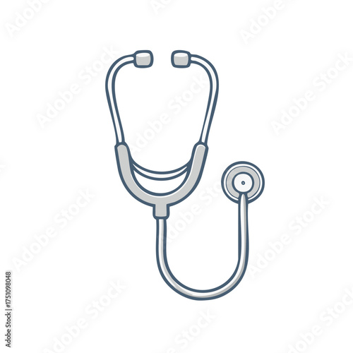Medical stethoscope vector line art for healthcare, doctors and medical professionals, single object