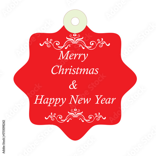 Christmas design elements. Badges, labels and ribbons