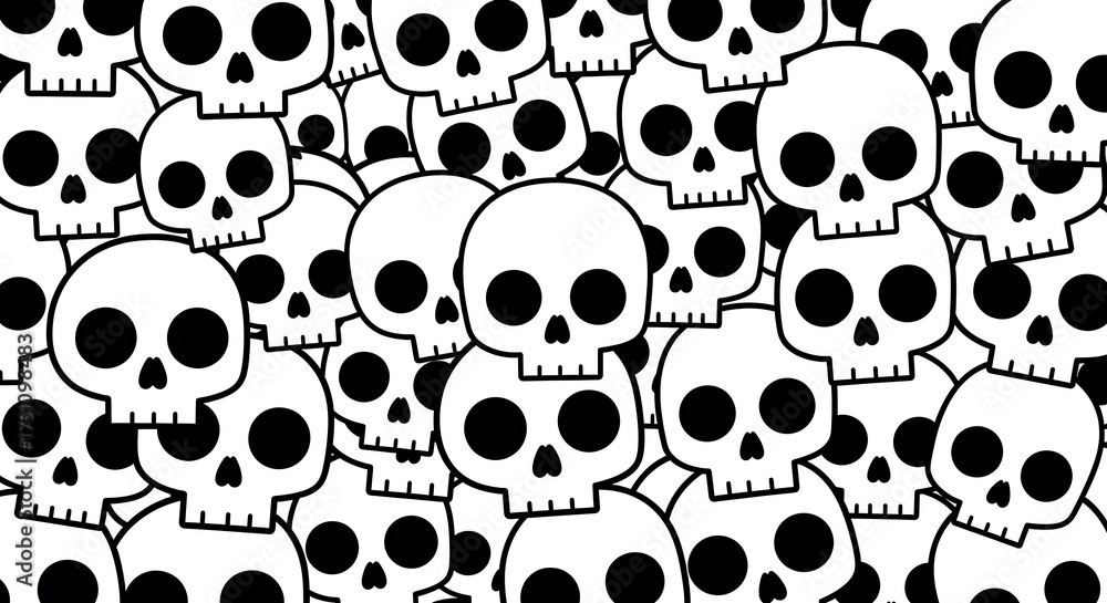 Skull Pattern - A Spooky and Minimalist Design for Halloween.