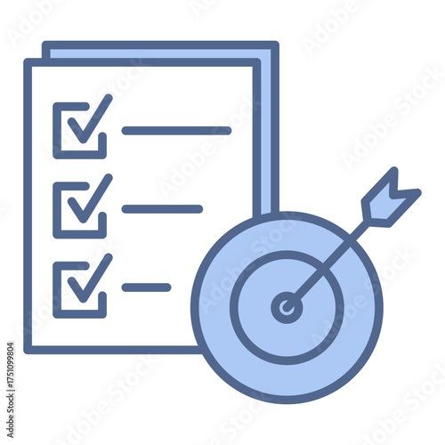 Goal Setting Blue Icon