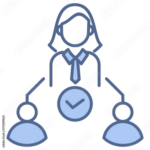 Task Delegation Blue Icon