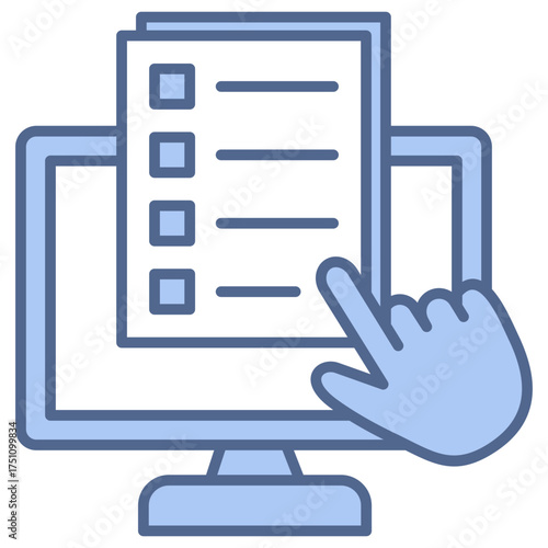 Performance Evaluation Blue Icon