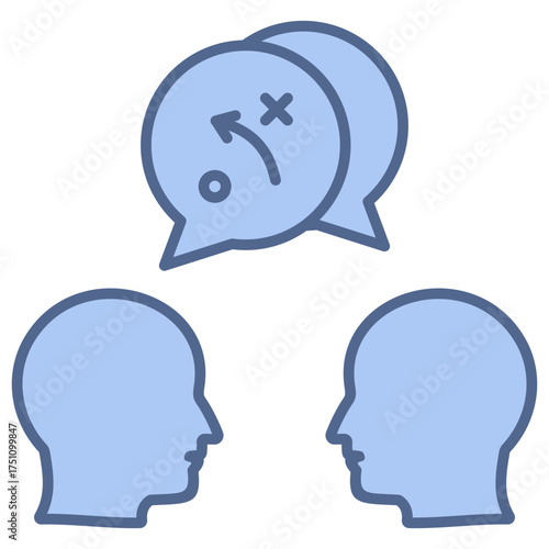 Communication Strategy Blue Icon