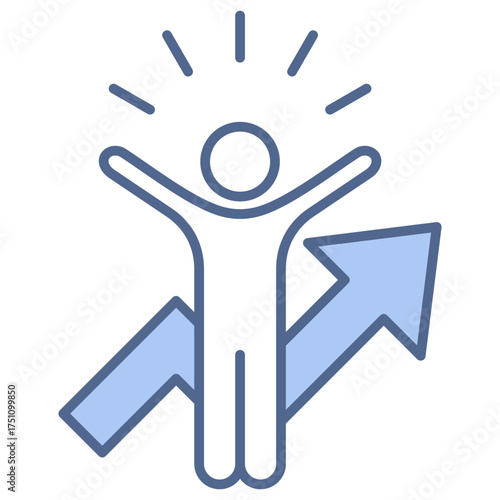Employee Motivation Blue Icon