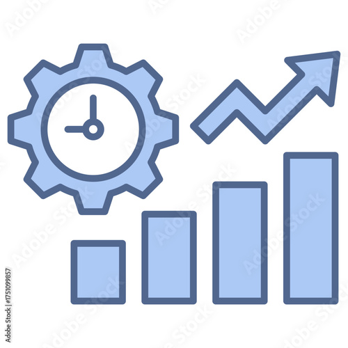Productivity Improvement Blue Icon