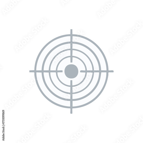 Minimalist target symbol with crosshairs representing aiming, precision, and goal achievement