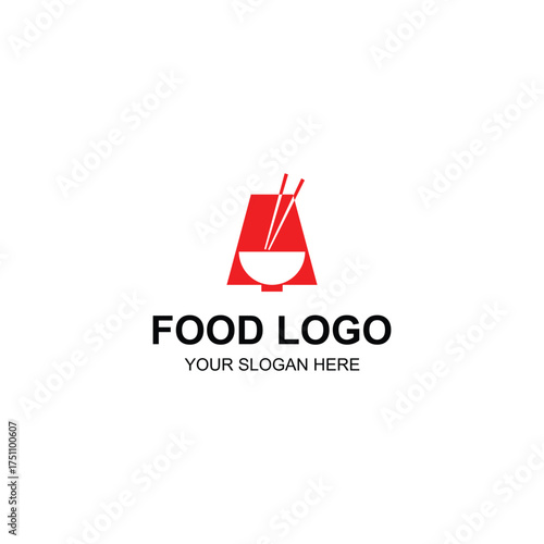 Letter A Red Bowl Logo Design with Creative Illustration