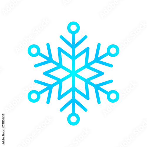 Simple cool blue gradient snowflake icon in a clean, geometric line art style