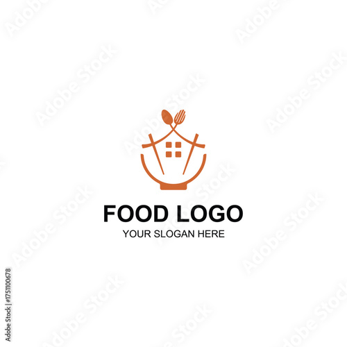 Letter U Cutlery Logo Design with Creative Illustration