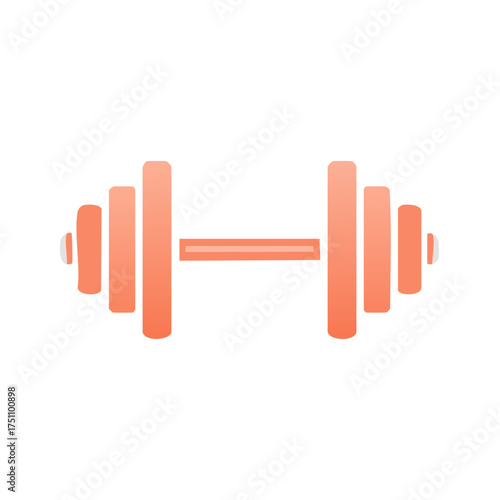 Abstract barbell icon with gradient orange tones, representing strength training and fitness