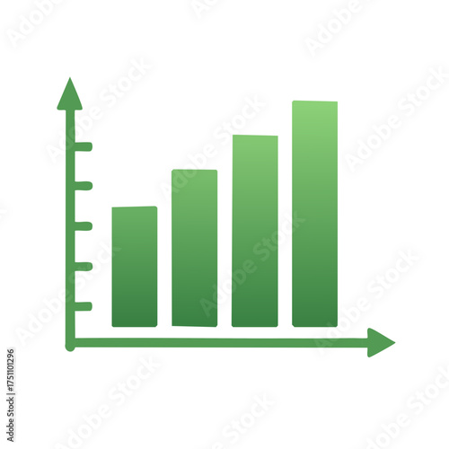 Growing bar chart illustration with upward trend for business and investment analysis