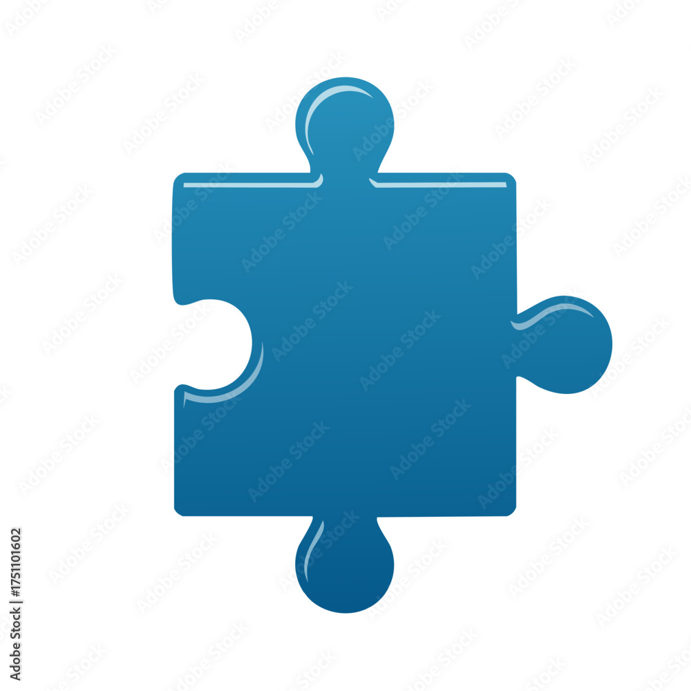 Obraz premium Blue Puzzle Piece Illustrating Problem Solving and Solutions