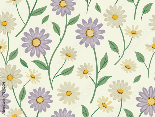 seamless pattern with camomiles