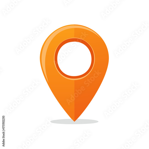 Orange Location Pin Marker Vector Illustration Indicates Direction on Maps Navigation System