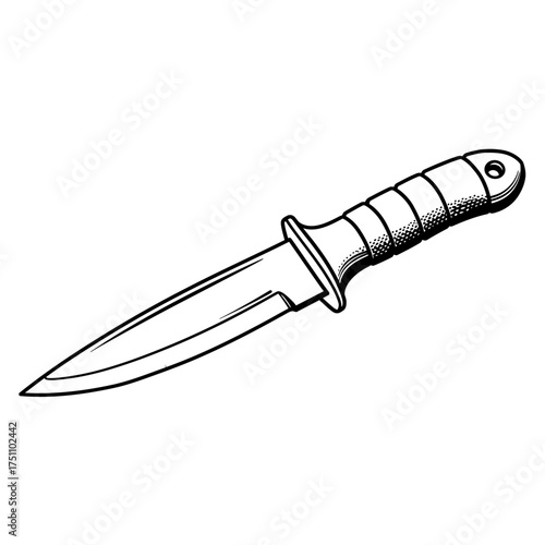 silhouette photo of throwing knife with white background
