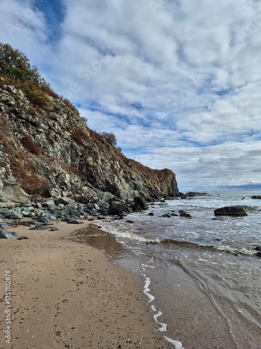 Sinemorets_Bulgaria, Butamyata beach, sunny day on wild coast of the Black Sea.