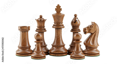 Wallpaper Mural Collection of wooden chess pieces isolated on transparent background Torontodigital.ca