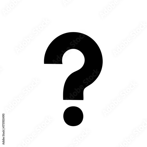 Bold Black Question Mark: Symbol of Inquiry, Doubt, and Uncertainty