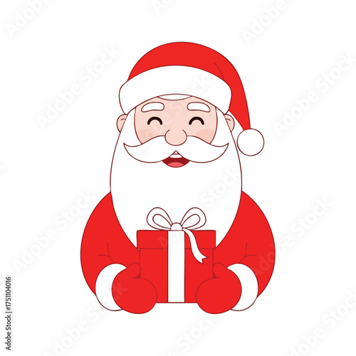 Jolly character bringing festive cheer with a special holiday present for celebration, embodying the spirit of generous giving and joyful seasons