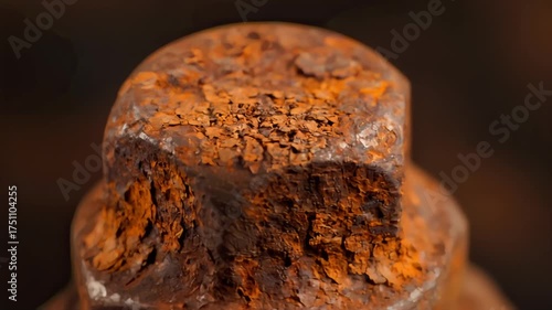 Close-Up of Decaying Rust and Peeling Paint on Aged Metal Surface