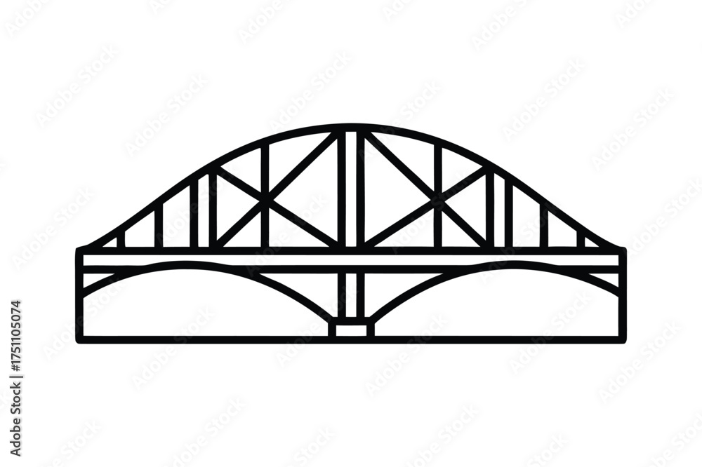 Obraz premium forth bridge line art vector illustration