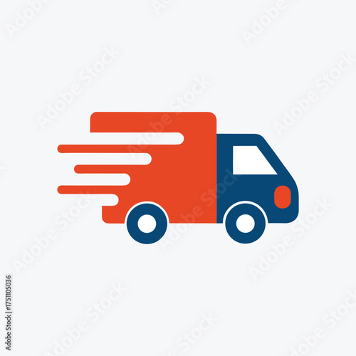 fast shipping delivery truck colorful icon vector illustration