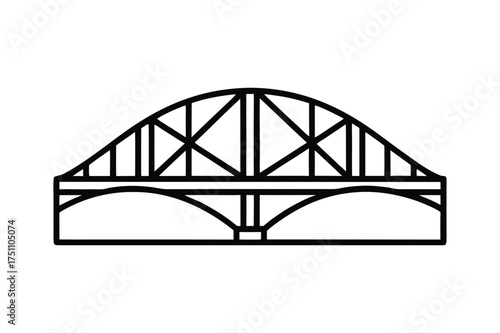 forth bridge line art vector illustration