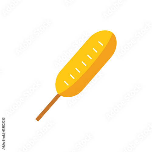 a corn dog on a stick colorful vector art illustration