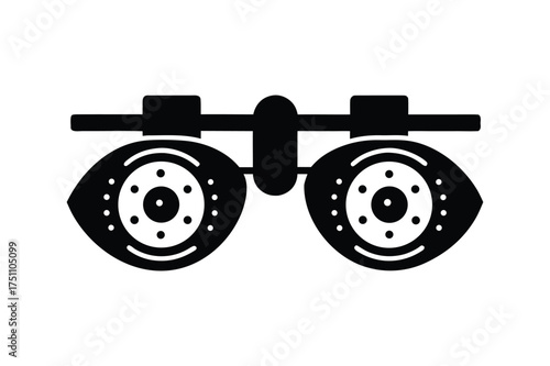 medical phoropter measuring eyesight vector silhouette art illustration