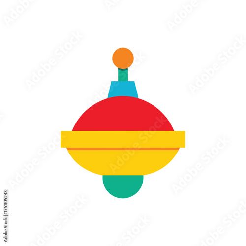 toy top colorful vector art illustration