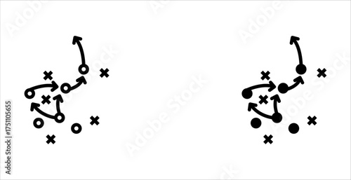 Business strategy planing management icon set