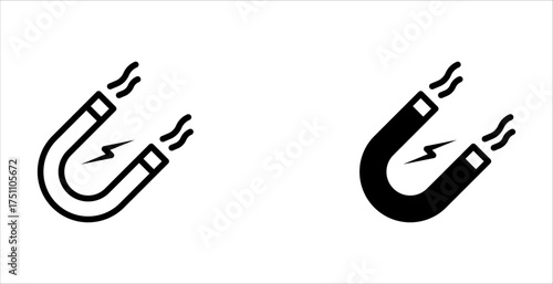 magnet Icon set vector sign isolated for graphic and web design. magnet symbol template color editable on white background. vector illustration